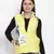 Lemony tropical print reversible quilted women jacket