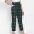 Soft green brush check women nightwear pajama