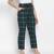 Soft green brush check women nightwear pajama