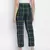 Soft green brush check women nightwear pajama