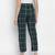 Soft green brush check women nightwear pajama