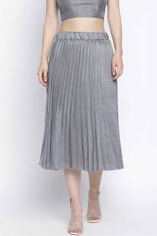 Gazzing Grey pleated women skirt