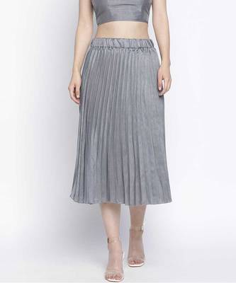 Gazzing Grey pleated women skirt 1