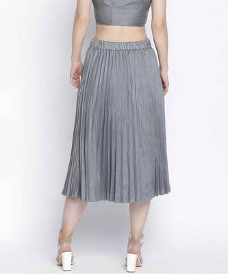 Gazzing Grey pleated women skirt 4