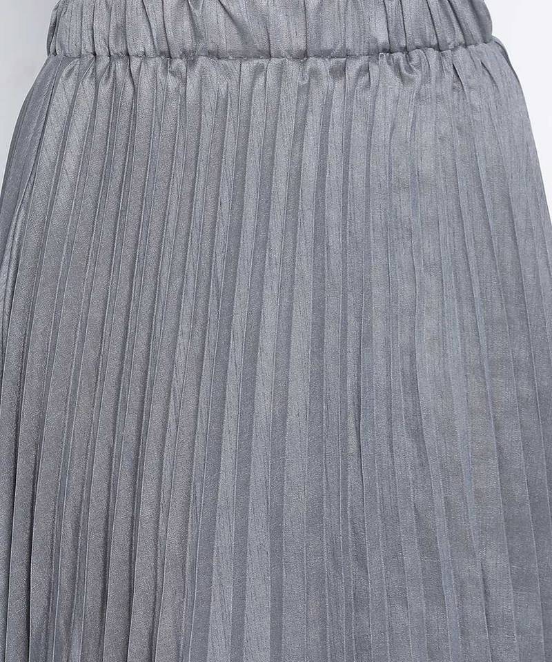 Gazzing Grey pleated women skirt