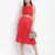 Hearted red pleated women skirt