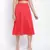 Hearted red pleated women skirt