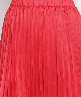 Hearted red pleated women skirt 5