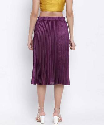 Bamber purple pleated women skirt 4