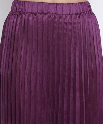 Bamber purple pleated women skirt 5