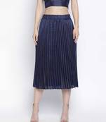 Staple navy blue women pleated skirt