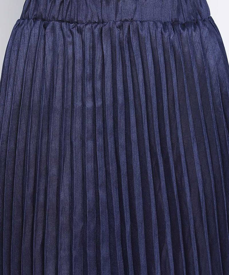 Staple navy blue women pleated skirt