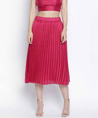 Mobble pink women pleated skirt 1