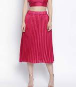 Mobble pink women pleated skirt