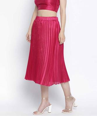 Mobble pink women pleated skirt 3