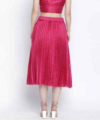 Mobble pink women pleated skirt 4