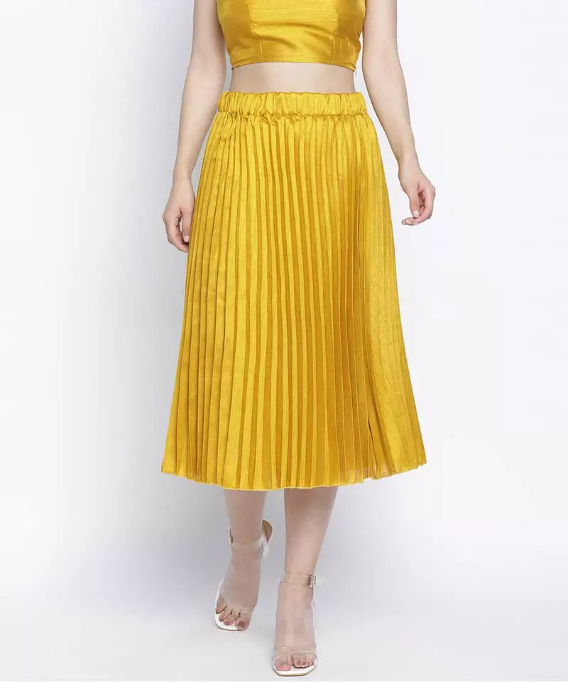 Danamic mustrad women pleated skirt