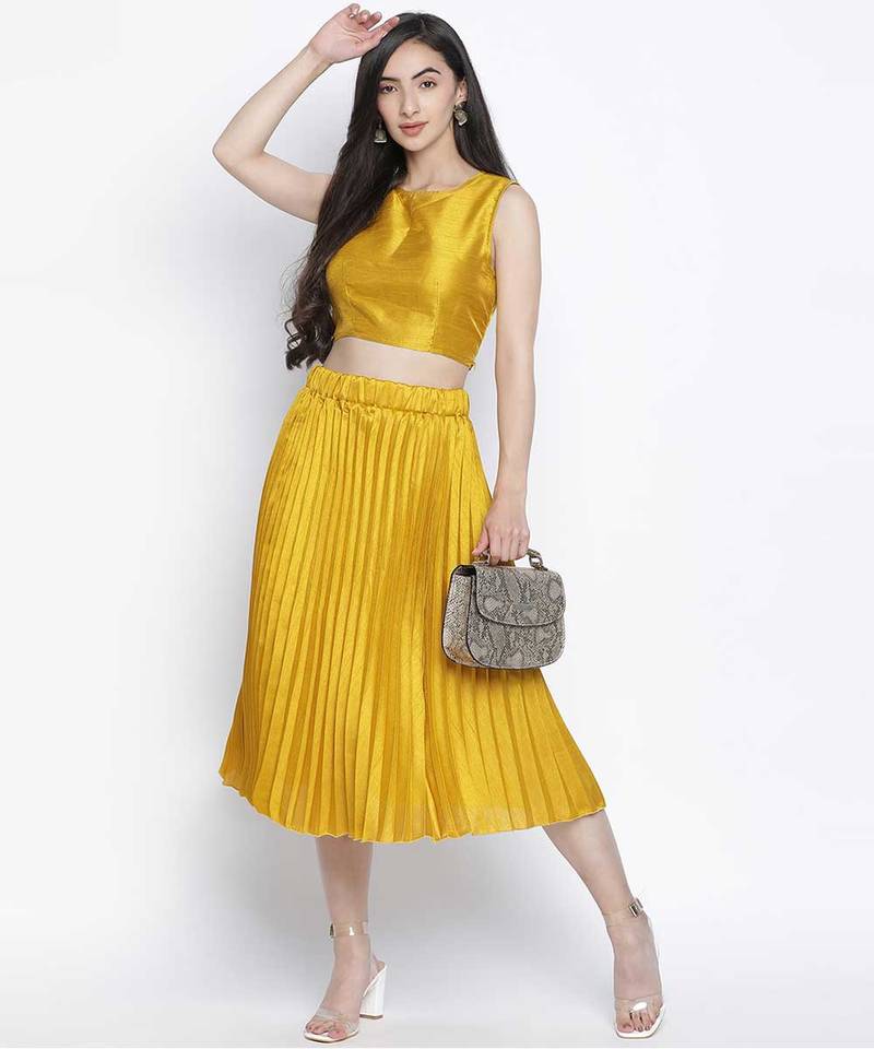 Danamic mustrad women pleated skirt