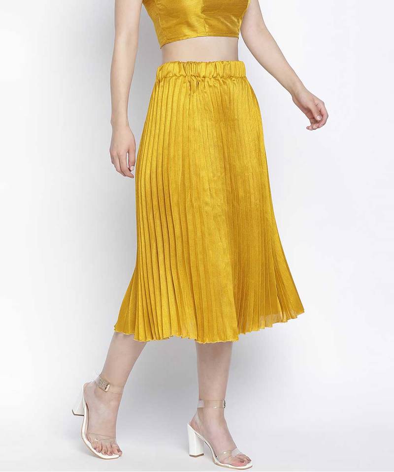 Danamic mustrad women pleated skirt