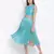 Cold turq pleated women skirt