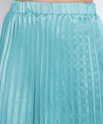 Cold turq pleated women skirt 5