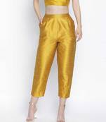 Mustard dasher Dupion silk  women pant