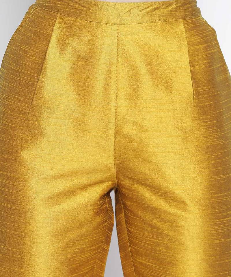 Mustard dasher Dupion silk  women pant