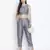 Soild grey Dupion silk women pant