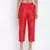 Heartly Red Dupion Silk women pant