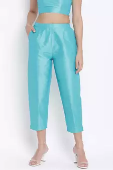 Bablling turq Dupion silk women pant