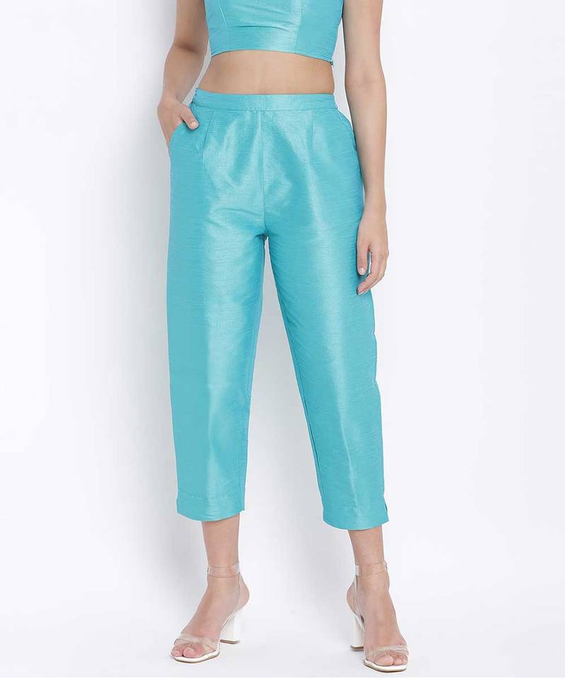Bablling turq Dupion silk women pant