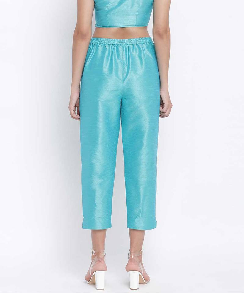 Bablling turq Dupion silk women pant