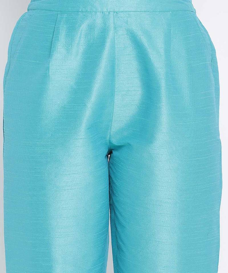Bablling turq Dupion silk women pant