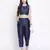 Romanlic Navy blue Dupion silk women pant