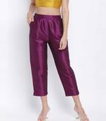 Purplesic Solid Dupion Slik Women Pant