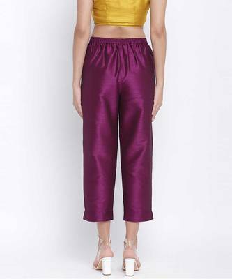 Purplesic Solid Dupion Slik Women Pant 4