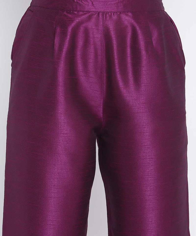 Purplesic Solid Dupion Slik Women Pant