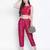 Ivolic Solid pink Dupion silk women pant