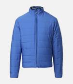 Diva blue floral printed reversible quilted girl jacket