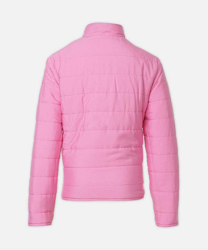 Baby pink soft reversible quilted girl jacket