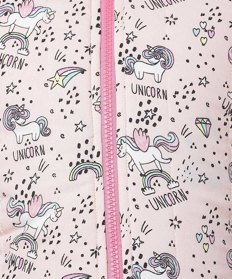 Baby pink soft reversible quilted girl jacket