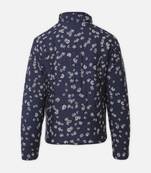 Diva blue floral printed reversible quilted girl jacket