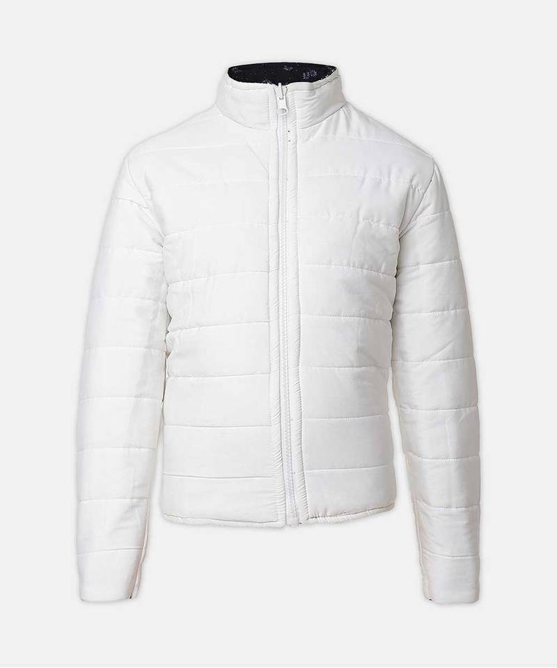 Diva blue floral printed reversible quilted girl jacket