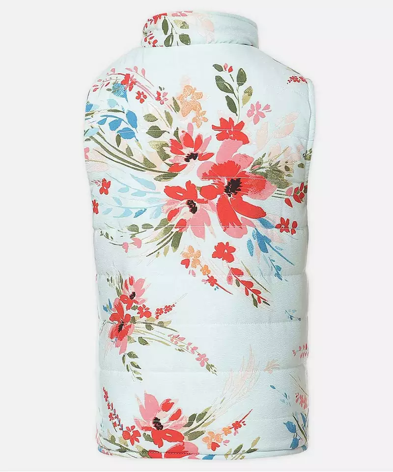 Smart Lilly print reversible quilted girl jacket