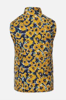 Happy sunflower printed reversible quilted girl jacket