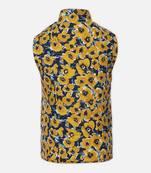 Happy sunflower printed reversible quilted girl jacket