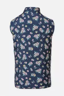 Lovesome adroable floral print reversible quilted girl jacket