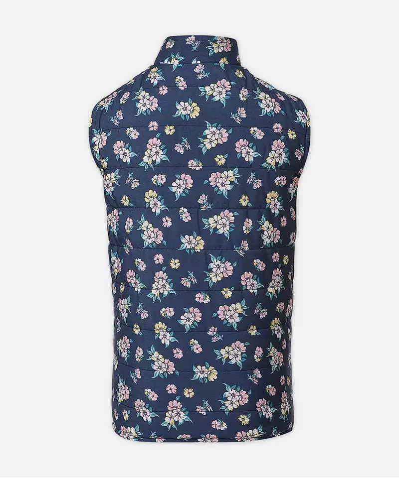Lovesome adroable floral print reversible quilted girl jacket