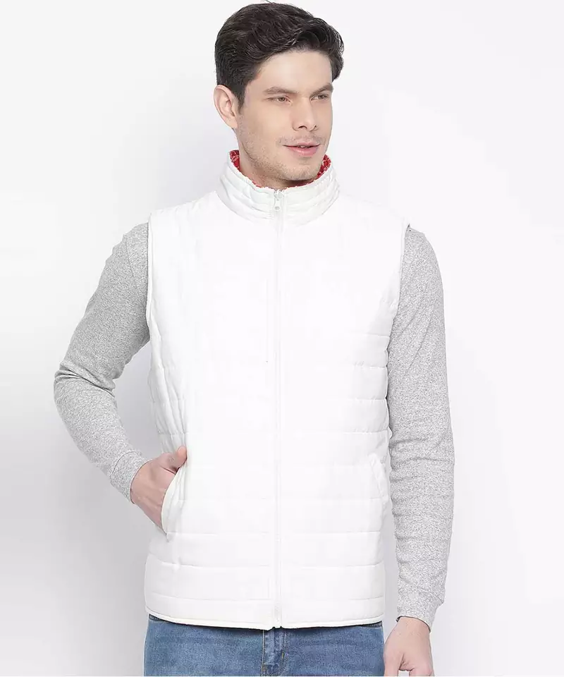 Super cool red color Reversible Quilted men Jacket