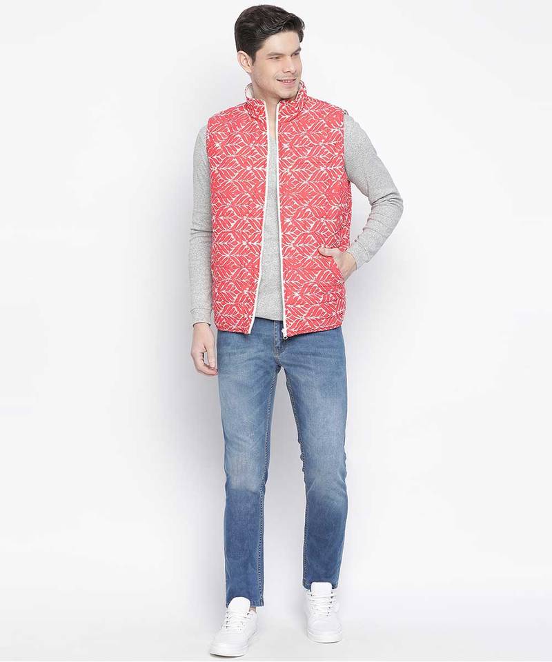 Super cool red color Reversible Quilted men Jacket